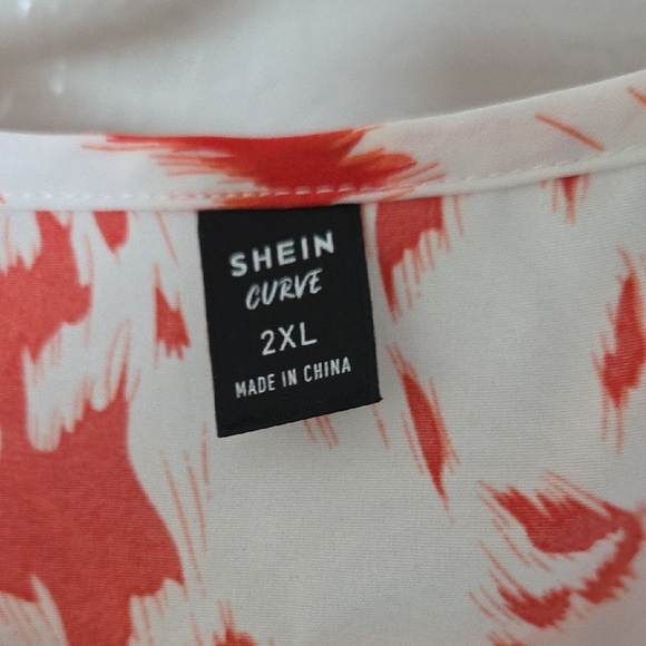 SHEIN Women's Blouse in Red and White Pattern - Picture 2 of 2